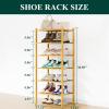 imageSmiry Shoe Rack 4 Tier Bamboo Shoe Organizer Stackable Free Standing Wooden Shoe Storage Shelf for Closet Entryway Front Door Entrance NaturalNatural
