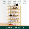 imageSmiry Shoe Rack 4 Tier Bamboo Shoe Organizer Stackable Free Standing Wooden Shoe Storage Shelf for Closet Entryway Front Door Entrance NaturalNatural