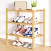 imageSmiry Shoe Rack 4 Tier Bamboo Shoe Organizer Stackable Free Standing Wooden Shoe Storage Shelf for Closet Entryway Front Door Entrance NaturalNatural