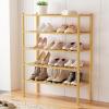 imageSmiry Shoe Rack 4 Tier Bamboo Shoe Organizer Stackable Free Standing Wooden Shoe Storage Shelf for Closet Entryway Front Door Entrance NaturalNatural