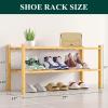 imageSmiry Shoe Rack 4 Tier Bamboo Shoe Organizer Stackable Free Standing Wooden Shoe Storage Shelf for Closet Entryway Front Door Entrance NaturalNatural