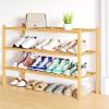 imageSmiry Shoe Rack 4 Tier Bamboo Shoe Organizer Stackable Free Standing Wooden Shoe Storage Shelf for Closet Entryway Front Door Entrance NaturalNatural