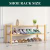 imageSmiry Shoe Rack 4 Tier Bamboo Shoe Organizer Stackable Free Standing Wooden Shoe Storage Shelf for Closet Entryway Front Door Entrance NaturalNatural