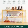 imageSmiry Shoe Rack 4 Tier Bamboo Shoe Organizer Stackable Free Standing Wooden Shoe Storage Shelf for Closet Entryway Front Door Entrance NaturalNatural