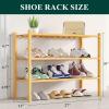 imageSmiry Shoe Rack 4 Tier Bamboo Shoe Organizer Stackable Free Standing Wooden Shoe Storage Shelf for Closet Entryway Front Door Entrance NaturalNatural