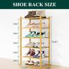 imageSmiry Shoe Rack 4 Tier Bamboo Shoe Organizer Stackable Free Standing Wooden Shoe Storage Shelf for Closet Entryway Front Door Entrance NaturalNatural