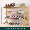 imageSmiry Shoe Rack 4 Tier Bamboo Shoe Organizer Stackable Free Standing Wooden Shoe Storage Shelf for Closet Entryway Front Door Entrance NaturalNatural
