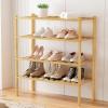 imageSmiry Shoe Rack 4 Tier Bamboo Shoe Organizer Stackable Free Standing Wooden Shoe Storage Shelf for Closet Entryway Front Door Entrance NaturalNatural