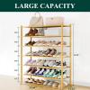 imageSmiry Shoe Rack 4 Tier Bamboo Shoe Organizer Stackable Free Standing Wooden Shoe Storage Shelf for Closet Entryway Front Door Entrance NaturalNatural