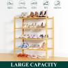 imageSmiry Shoe Rack 4 Tier Bamboo Shoe Organizer Stackable Free Standing Wooden Shoe Storage Shelf for Closet Entryway Front Door Entrance NaturalNatural