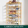 imageSmiry Shoe Rack 4 Tier Bamboo Shoe Organizer Stackable Free Standing Wooden Shoe Storage Shelf for Closet Entryway Front Door Entrance NaturalNatural