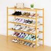 imageSmiry Shoe Rack 4 Tier Bamboo Shoe Organizer Stackable Free Standing Wooden Shoe Storage Shelf for Closet Entryway Front Door Entrance NaturalNatural