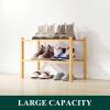 imageSmiry Shoe Rack 4 Tier Bamboo Shoe Organizer Stackable Free Standing Wooden Shoe Storage Shelf for Closet Entryway Front Door Entrance NaturalNatural