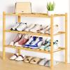imageSmiry Shoe Rack 4 Tier Bamboo Shoe Organizer Stackable Free Standing Wooden Shoe Storage Shelf for Closet Entryway Front Door Entrance NaturalNatural