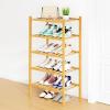 imageSmiry Shoe Rack 4 Tier Bamboo Shoe Organizer Stackable Free Standing Wooden Shoe Storage Shelf for Closet Entryway Front Door Entrance NaturalNatural