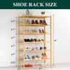 imageSmiry Shoe Rack 4 Tier Bamboo Shoe Organizer Stackable Free Standing Wooden Shoe Storage Shelf for Closet Entryway Front Door Entrance NaturalNatural