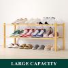 imageSmiry Shoe Rack 4 Tier Bamboo Shoe Organizer Stackable Free Standing Wooden Shoe Storage Shelf for Closet Entryway Front Door Entrance NaturalNatural
