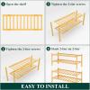 imageSmiry Shoe Rack 4 Tier Bamboo Shoe Organizer Stackable Free Standing Wooden Shoe Storage Shelf for Closet Entryway Front Door Entrance NaturalNatural