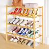 imageSmiry Shoe Rack 4 Tier Bamboo Shoe Organizer Stackable Free Standing Wooden Shoe Storage Shelf for Closet Entryway Front Door Entrance NaturalNatural