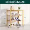 imageSmiry Shoe Rack 4 Tier Bamboo Shoe Organizer Stackable Free Standing Wooden Shoe Storage Shelf for Closet Entryway Front Door Entrance NaturalNatural