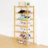 imageSmiry Shoe Rack 4 Tier Bamboo Shoe Organizer Stackable Free Standing Wooden Shoe Storage Shelf for Closet Entryway Front Door Entrance NaturalNatural