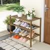 imageSmiry Shoe Rack 4 Tier Bamboo Shoe Organizer Stackable Free Standing Wooden Shoe Storage Shelf for Closet Entryway Front Door Entrance NaturalWalnut