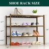 imageSmiry Shoe Rack 4 Tier Bamboo Shoe Organizer Stackable Free Standing Wooden Shoe Storage Shelf for Closet Entryway Front Door Entrance NaturalWalnut