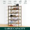 imageSmiry Shoe Rack 4 Tier Bamboo Shoe Organizer Stackable Free Standing Wooden Shoe Storage Shelf for Closet Entryway Front Door Entrance NaturalWalnut