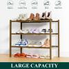 imageSmiry Shoe Rack 4 Tier Bamboo Shoe Organizer Stackable Free Standing Wooden Shoe Storage Shelf for Closet Entryway Front Door Entrance NaturalWalnut