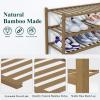 imageSmiry Shoe Rack 4 Tier Bamboo Shoe Organizer Stackable Free Standing Wooden Shoe Storage Shelf for Closet Entryway Front Door Entrance NaturalWalnut