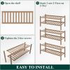 imageSmiry Shoe Rack 4 Tier Bamboo Shoe Organizer Stackable Free Standing Wooden Shoe Storage Shelf for Closet Entryway Front Door Entrance NaturalWalnut