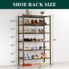 imageSmiry Shoe Rack 4 Tier Bamboo Shoe Organizer Stackable Free Standing Wooden Shoe Storage Shelf for Closet Entryway Front Door Entrance NaturalWalnut