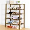 imageSmiry Shoe Rack 4 Tier Bamboo Shoe Organizer Stackable Free Standing Wooden Shoe Storage Shelf for Closet Entryway Front Door Entrance NaturalWalnut