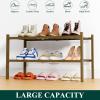imageSmiry Shoe Rack 4 Tier Bamboo Shoe Organizer Stackable Free Standing Wooden Shoe Storage Shelf for Closet Entryway Front Door Entrance NaturalWalnut
