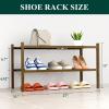 imageSmiry Shoe Rack 4 Tier Bamboo Shoe Organizer Stackable Free Standing Wooden Shoe Storage Shelf for Closet Entryway Front Door Entrance NaturalWalnut