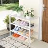 imageSmiry Shoe Rack 4 Tier Bamboo Shoe Organizer Stackable Free Standing Wooden Shoe Storage Shelf for Closet Entryway Front Door Entrance NaturalWhite