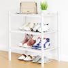 imageSmiry Shoe Rack 4 Tier Bamboo Shoe Organizer Stackable Free Standing Wooden Shoe Storage Shelf for Closet Entryway Front Door Entrance NaturalWhite