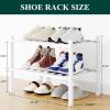 imageSmiry Shoe Rack 4 Tier Bamboo Shoe Organizer Stackable Free Standing Wooden Shoe Storage Shelf for Closet Entryway Front Door Entrance NaturalWhite