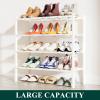 imageSmiry Shoe Rack 4 Tier Bamboo Shoe Organizer Stackable Free Standing Wooden Shoe Storage Shelf for Closet Entryway Front Door Entrance NaturalWhite
