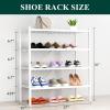 imageSmiry Shoe Rack 4 Tier Bamboo Shoe Organizer Stackable Free Standing Wooden Shoe Storage Shelf for Closet Entryway Front Door Entrance NaturalWhite