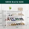 imageSmiry Shoe Rack 4 Tier Bamboo Shoe Organizer Stackable Free Standing Wooden Shoe Storage Shelf for Closet Entryway Front Door Entrance NaturalWhite