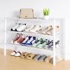 imageSmiry Shoe Rack 4 Tier Bamboo Shoe Organizer Stackable Free Standing Wooden Shoe Storage Shelf for Closet Entryway Front Door Entrance NaturalWhite