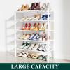 imageSmiry Shoe Rack 4 Tier Bamboo Shoe Organizer Stackable Free Standing Wooden Shoe Storage Shelf for Closet Entryway Front Door Entrance NaturalWhite