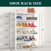imageSmiry Shoe Rack 4 Tier Bamboo Shoe Organizer Stackable Free Standing Wooden Shoe Storage Shelf for Closet Entryway Front Door Entrance NaturalWhite