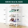 imageSmiry Shoe Rack 4 Tier Bamboo Shoe Organizer Stackable Free Standing Wooden Shoe Storage Shelf for Closet Entryway Front Door Entrance NaturalWhite