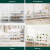 imageSmiry Shoe Rack 4 Tier Bamboo Shoe Organizer Stackable Free Standing Wooden Shoe Storage Shelf for Closet Entryway Front Door Entrance NaturalWhite