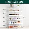 imageSmiry Shoe Rack 4 Tier Bamboo Shoe Organizer Stackable Free Standing Wooden Shoe Storage Shelf for Closet Entryway Front Door Entrance NaturalWhite