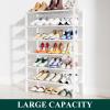 imageSmiry Shoe Rack 4 Tier Bamboo Shoe Organizer Stackable Free Standing Wooden Shoe Storage Shelf for Closet Entryway Front Door Entrance NaturalWhite