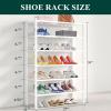 imageSmiry Shoe Rack 4 Tier Bamboo Shoe Organizer Stackable Free Standing Wooden Shoe Storage Shelf for Closet Entryway Front Door Entrance NaturalWhite