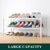 imageSmiry Shoe Rack 4 Tier Bamboo Shoe Organizer Stackable Free Standing Wooden Shoe Storage Shelf for Closet Entryway Front Door Entrance NaturalWhite